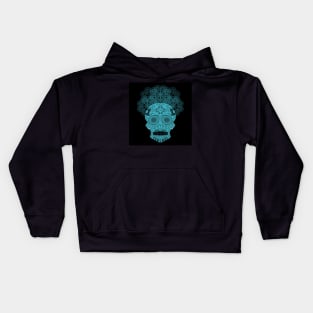 dark blue catrina calavera ecopop Kids Hoodie